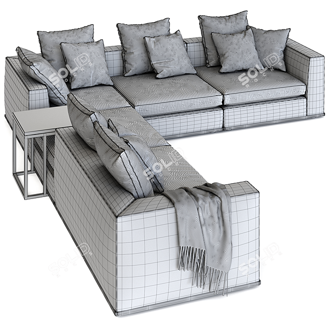 Modern Minotti Powell 2-Piece Sofa 3D model image 3