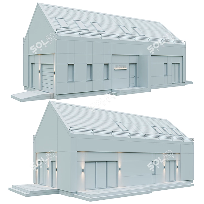 Modern Barnhouse Design 3D model image 5