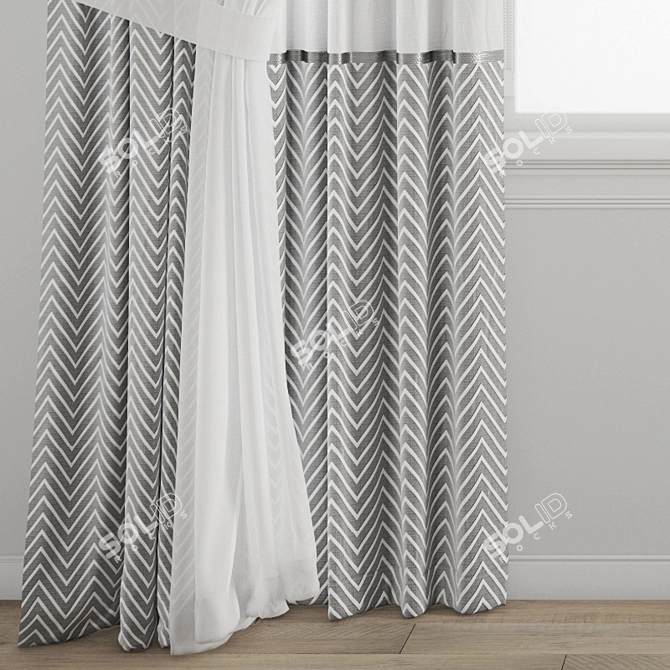 Poly Curtain 3D Model 3D model image 3