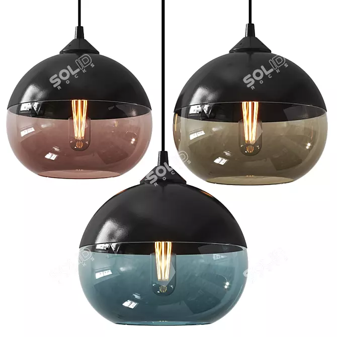 Modern Glass Sphere Pendant Lamp 3D model image 1