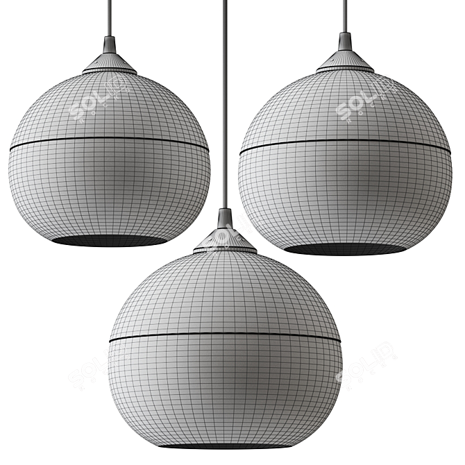 Modern Glass Sphere Pendant Lamp 3D model image 2