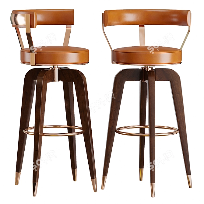 Elegant Gilmore Bar Chair 3D model image 1