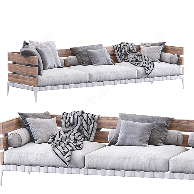 Elegant Sofa Ansel by Flexform 3D model image 3