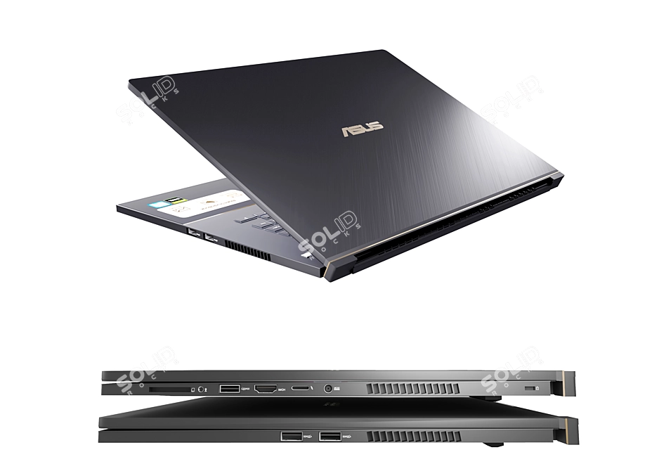 Sleek Asus Laptop: Powerful & Portable 3D model image 4