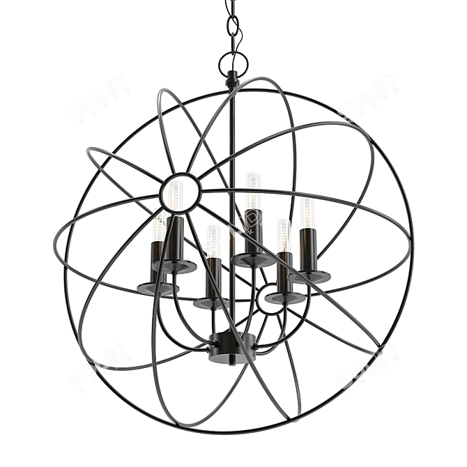 Elegant Laughlin Chandelier 3D model image 1