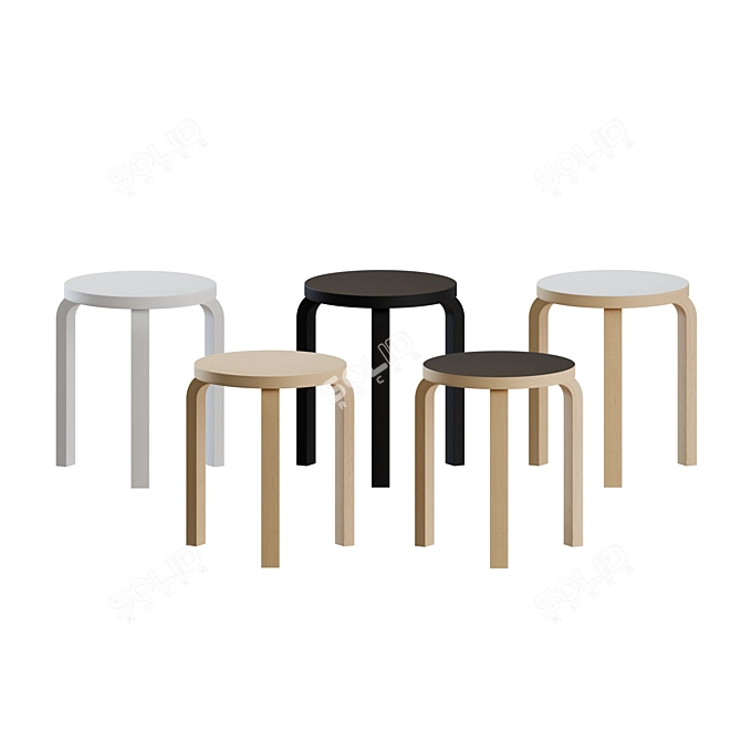 Modern Stool 60: Sleek Design 3D model image 4