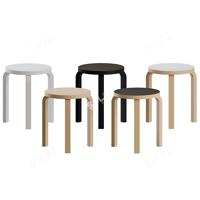 Modern Stool 60: Sleek Design 3D model image 7