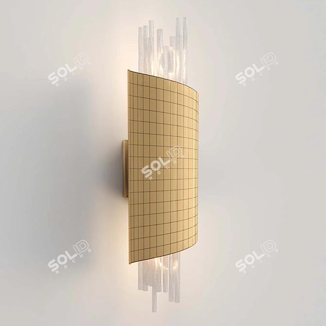 Twisted Glass LED Wall Lamp 3D model image 2