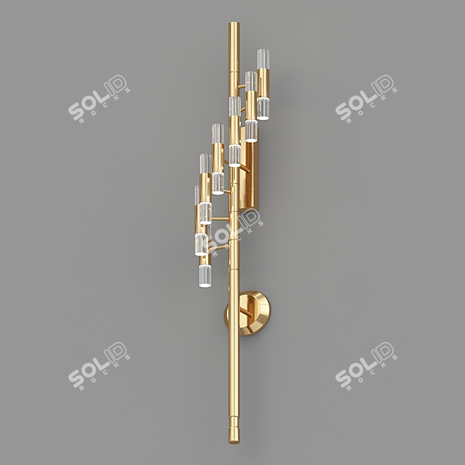 Luxury Waterfall Torch Wall 3D model image 1