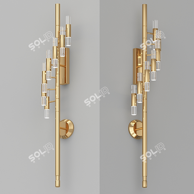 Luxury Waterfall Torch Wall 3D model image 2