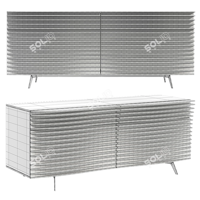 Modern Wave Sideboard: Tide Buffet 3D model image 3