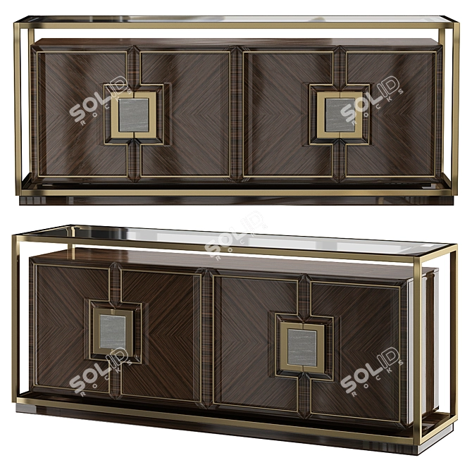 Luxury Ebony Sideboard: Elegant and Functional 3D model image 1