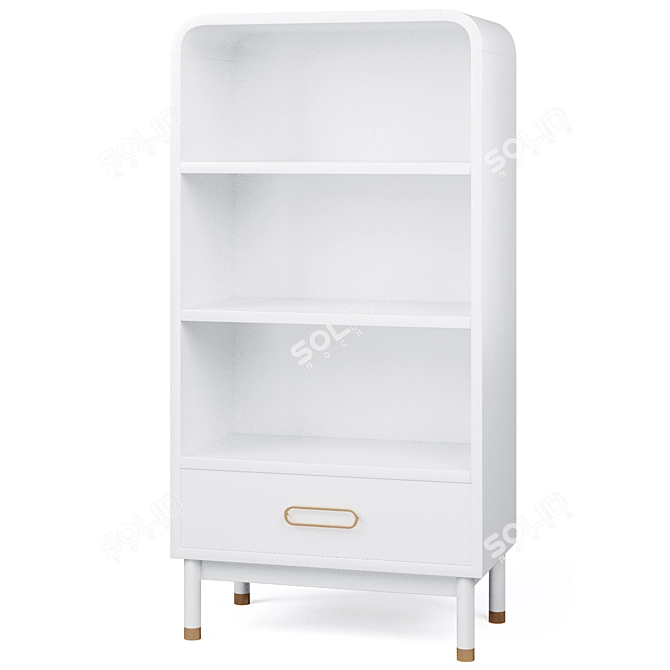 Arlo White Bookcase: Stylish and Spacious Storage 3D model image 1