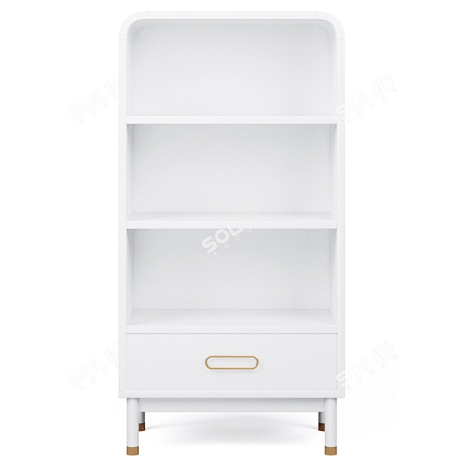 Arlo White Bookcase: Stylish and Spacious Storage 3D model image 2