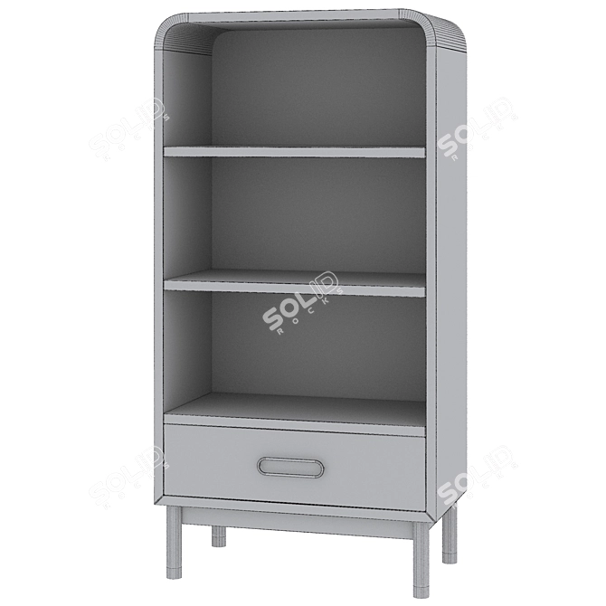 Arlo White Bookcase: Stylish and Spacious Storage 3D model image 3