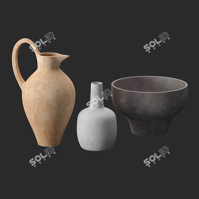 Artisan Terracotta Vases - Anthropologie 3D model image 1