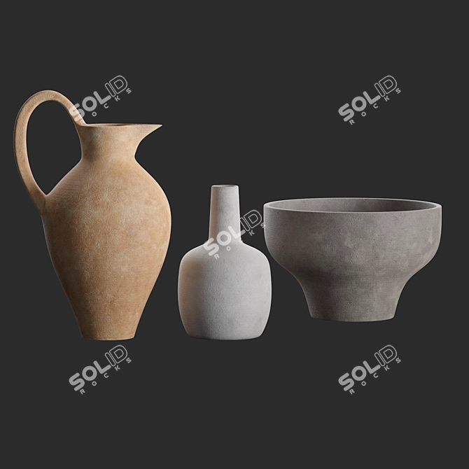 Artisan Terracotta Vases - Anthropologie 3D model image 2