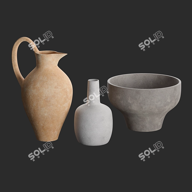 Artisan Terracotta Vases - Anthropologie 3D model image 3