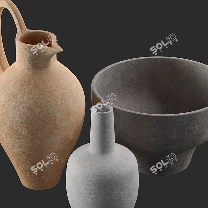 Artisan Terracotta Vases - Anthropologie 3D model image 4