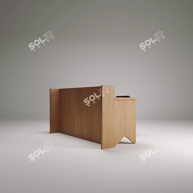 Elegant Desk - Bed Headboard: Stylish, Multifunctional 3D model image 2