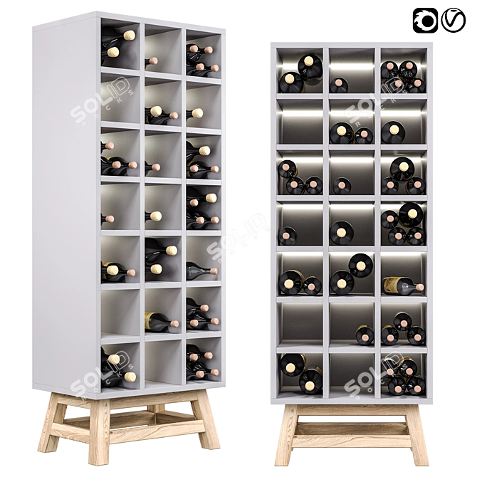 Modern Wine Cabinet: D3 01 3D model image 1