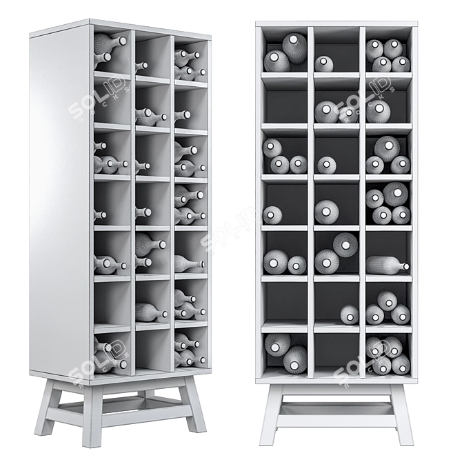 Modern Wine Cabinet: D3 01 3D model image 2