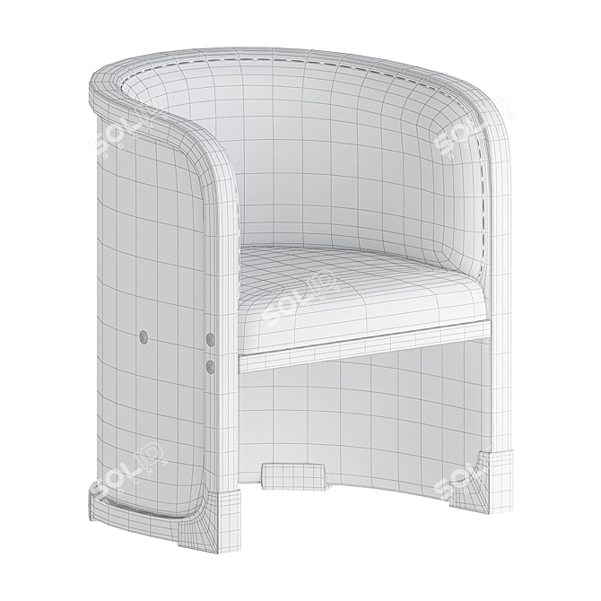 Vintage Beech Armchair by Josef Hoffmann 3D model image 2