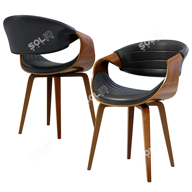 Hassell Upholstered Armchair: Modern Elegance for Your Space 3D model image 2