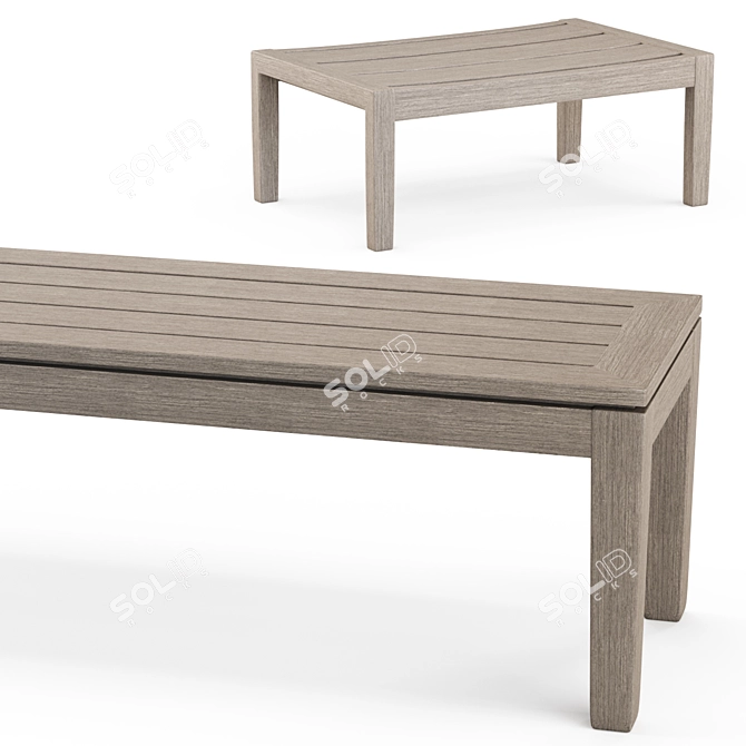 Regatta Outdoor Bench & Ottoman Set 3D model image 2