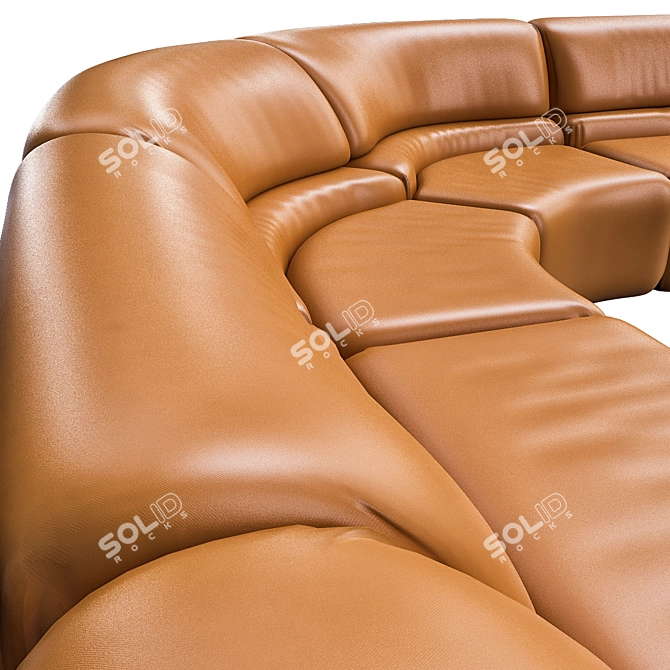 Cosmic Comfort: De Sede's Cognac Leather Sofa 3D model image 3