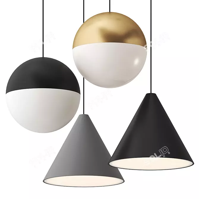 FLOS String Pendant Lights: Modern, Stylish, and Versatile 3D model image 1