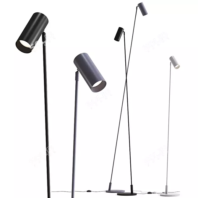 Contemporary Reach Floor Lamp 3D model image 1