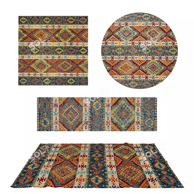 Versatile Rug Set for Various Perspectives: VRayFur, VRayDisplacementMod, CoronaDisplacementMod 3D model image 1