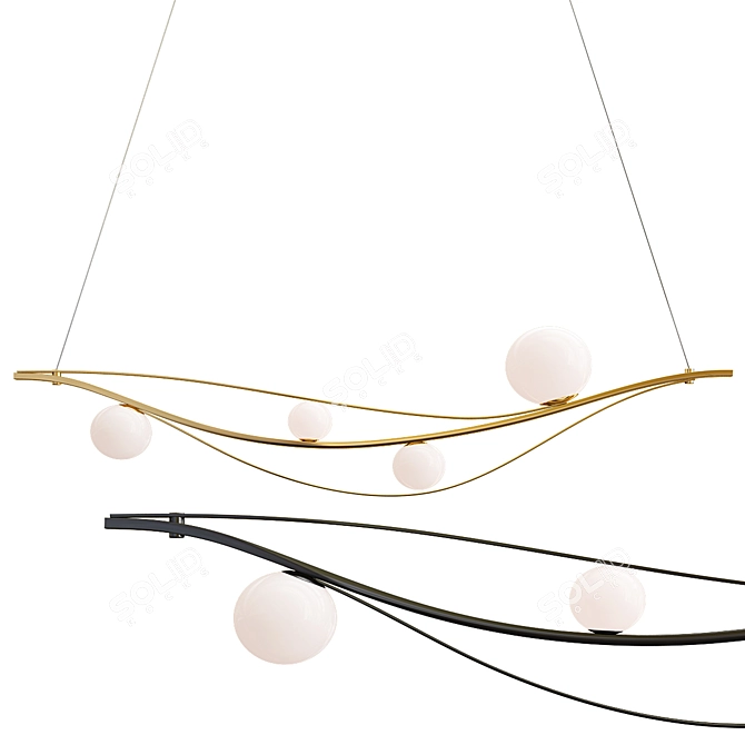 Nordic Elegance: Two Peas Chandelier! 3D model image 1