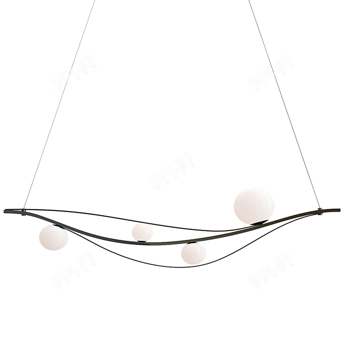 Nordic Elegance: Two Peas Chandelier! 3D model image 2