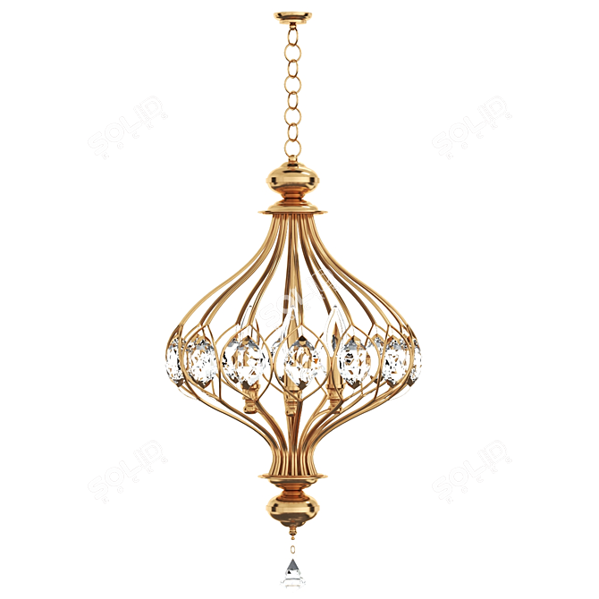 Elegant Sabina 3-Light Pendant 3D model image 1