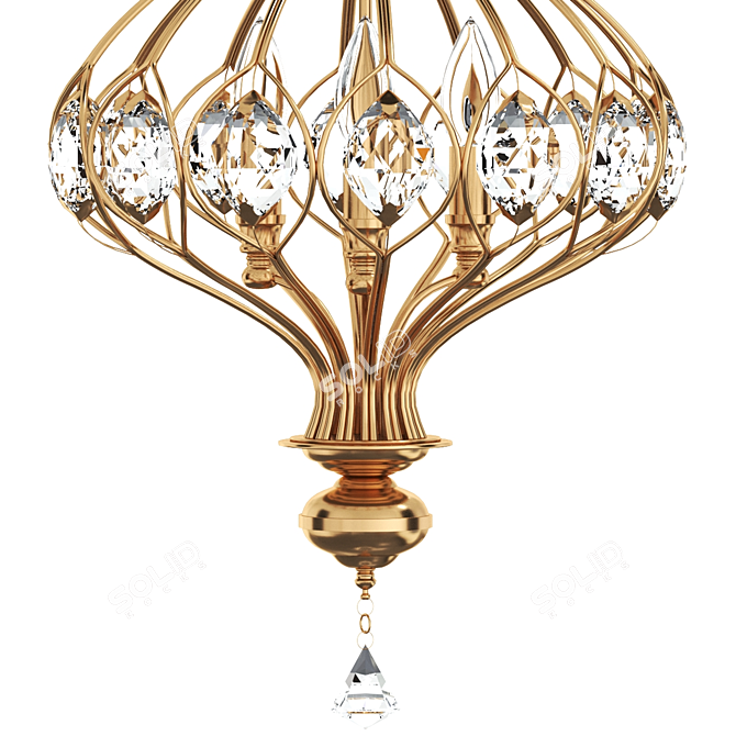 Elegant Sabina 3-Light Pendant 3D model image 2