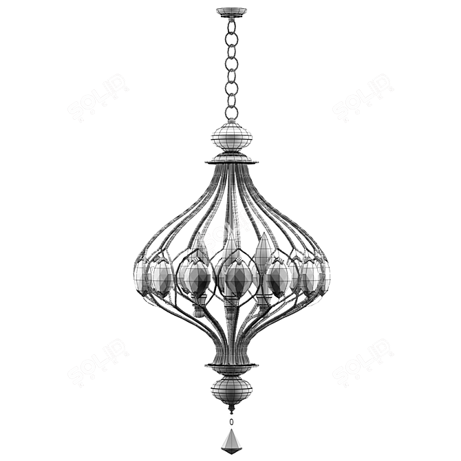 Elegant Sabina 3-Light Pendant 3D model image 3