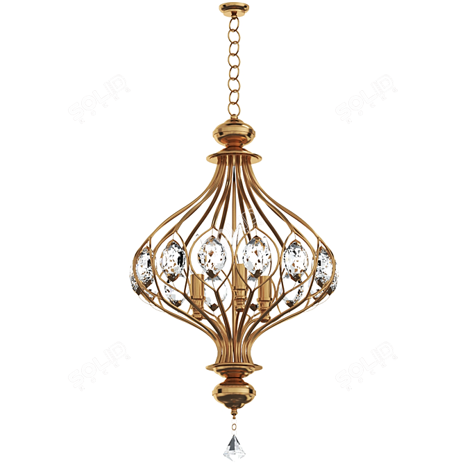 Elegant Sabina 3-Light Pendant 3D model image 5