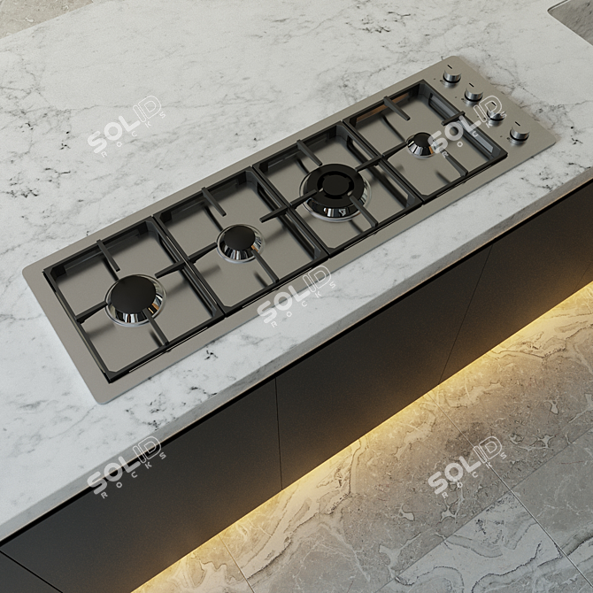 Modern Poliform Kitchen Design 3D model image 2