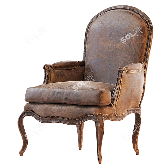 Vintage French Style Armchair L.XV Berger 3D model image 1