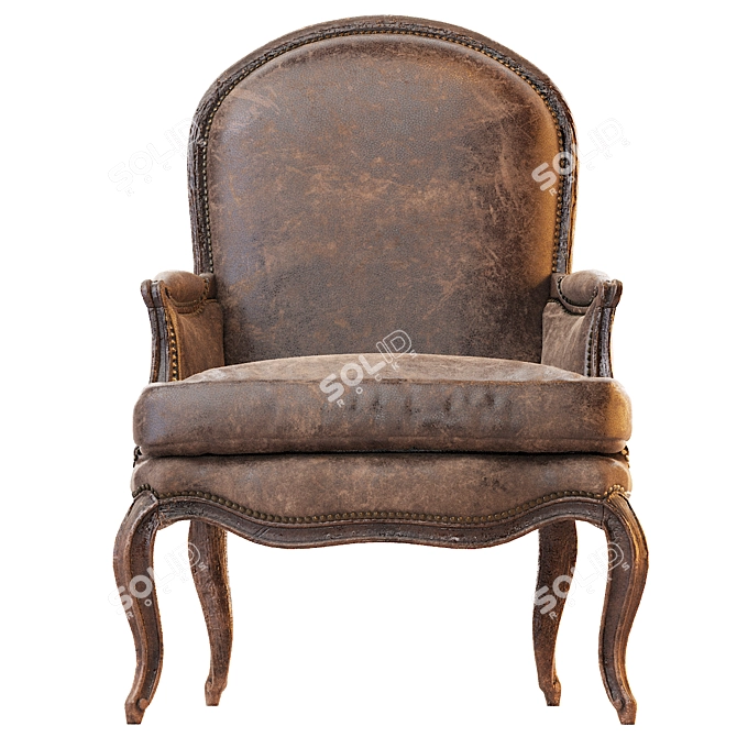 Vintage French Style Armchair L.XV Berger 3D model image 2
