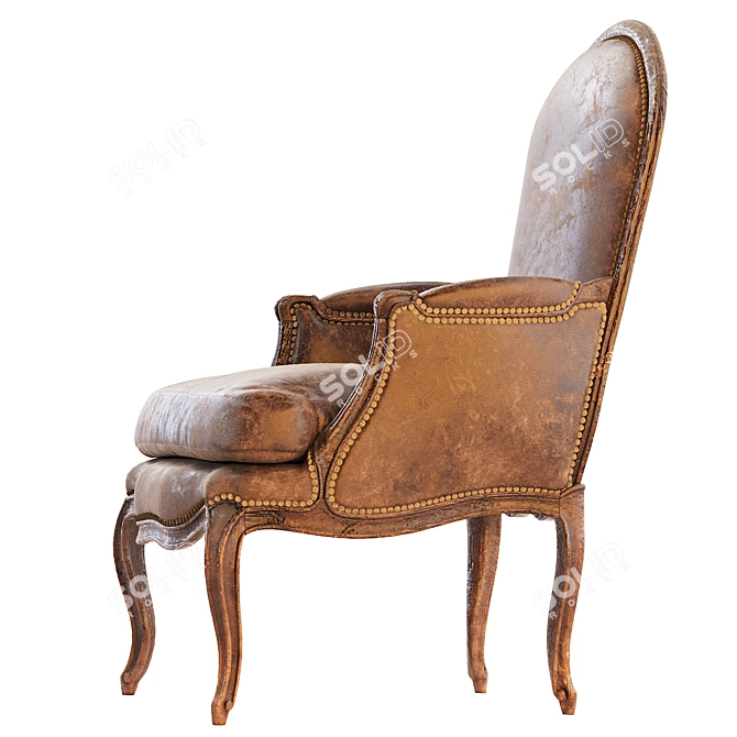 Vintage French Style Armchair L.XV Berger 3D model image 3