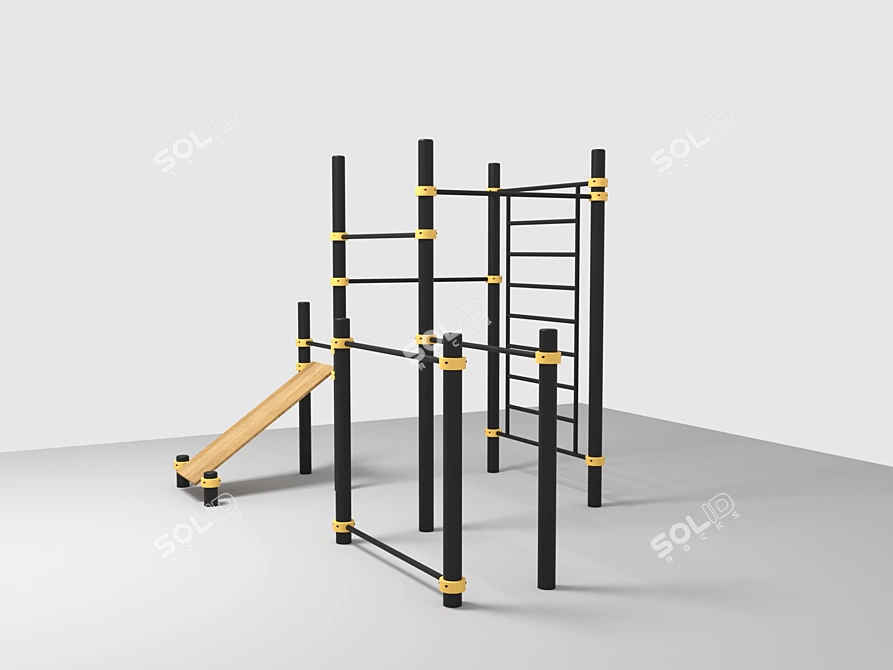 Versatile Gym Workout Zone 3D model image 1