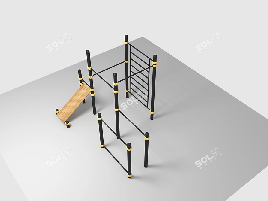 Versatile Gym Workout Zone 3D model image 2