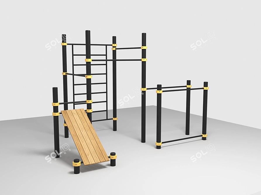 Versatile Gym Workout Zone 3D model image 3