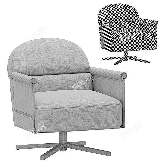 Italian Ditra Beyl Low Chair 3D model image 5