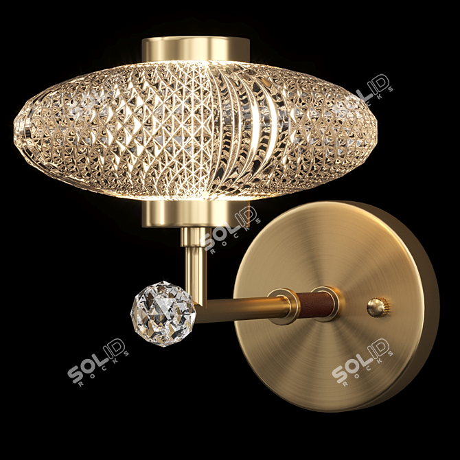 Sleek LED Wall Lamp with Relief Shade 3D model image 1