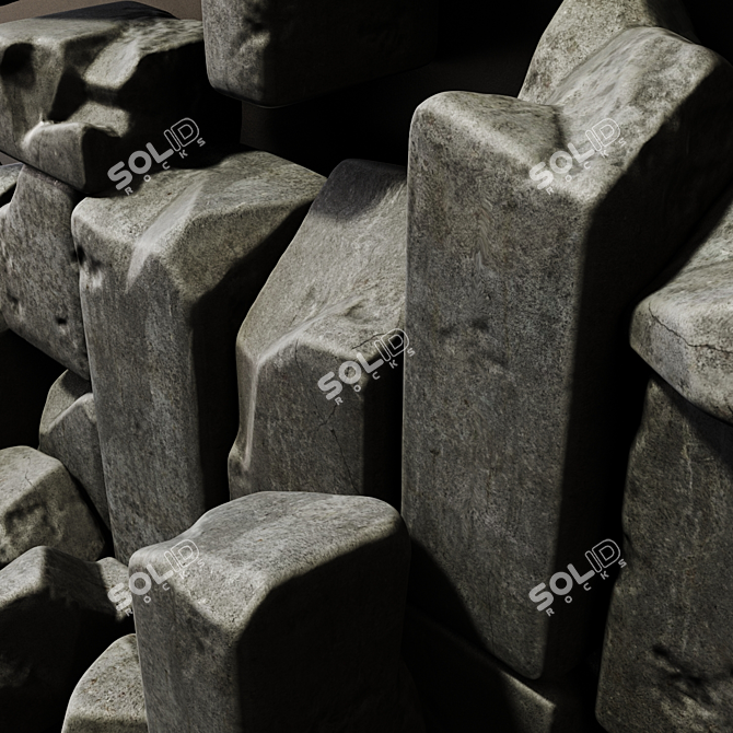 Smooth Stone Blocks - Decorative N1 3D model image 6