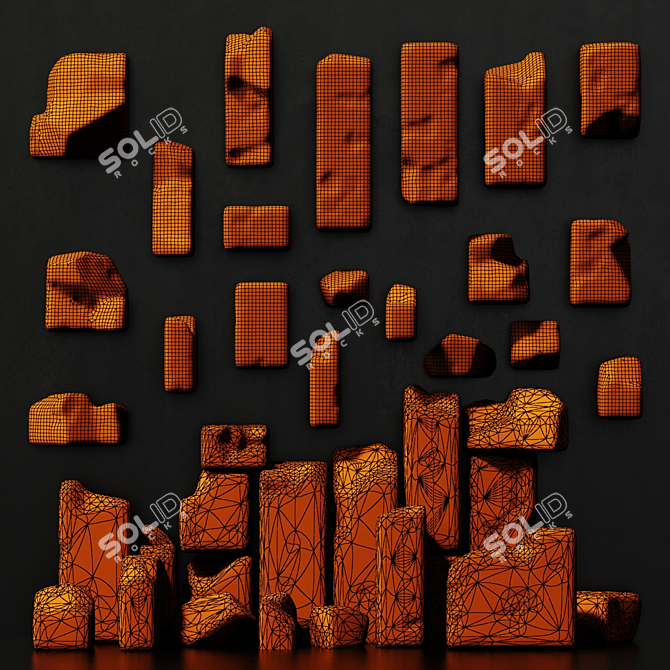 Smooth Stone Blocks - Decorative N1 3D model image 7